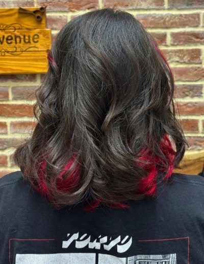 la boucle creative salon coiffure soissons coloration creative noir rouge 2
